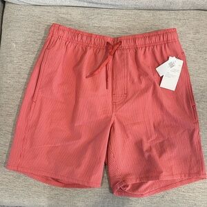 Old Navy Red Striped Swim Shorts